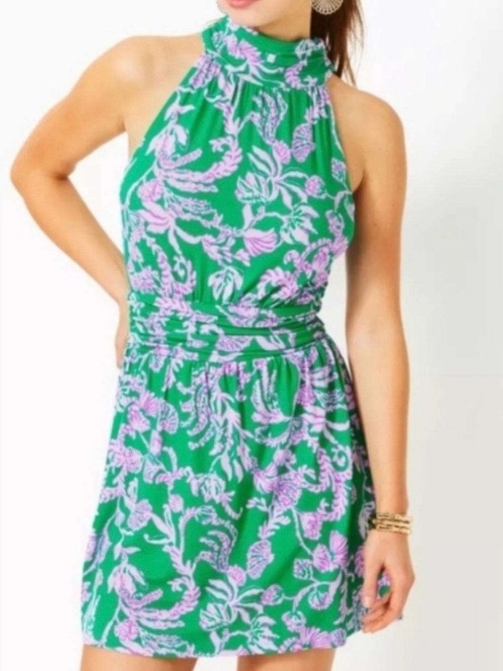 Lilly Pulitzer Wyota Skirted Romper Size Large In Salty Sandbar